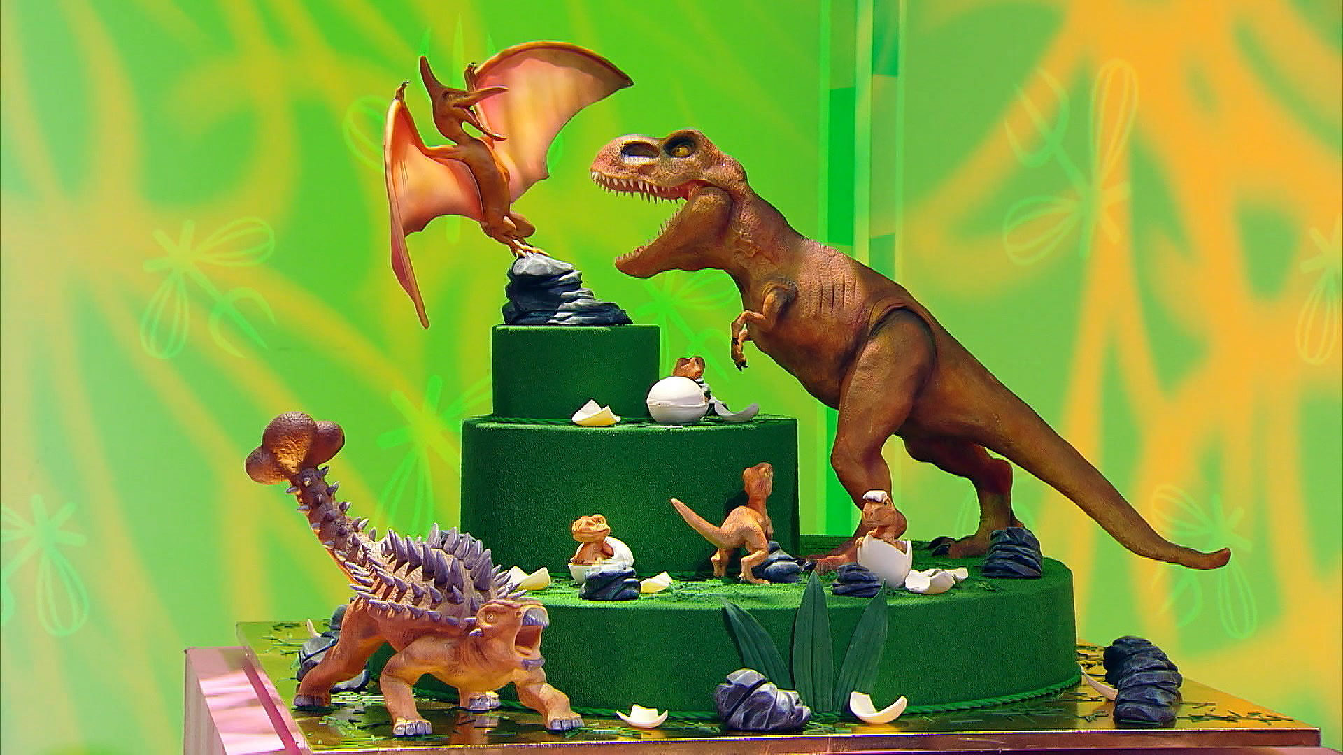 Торт Агзамова с динозаврами
